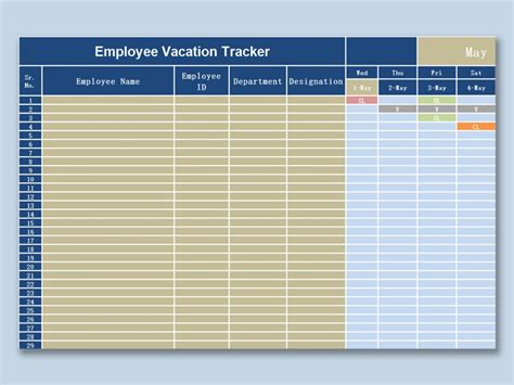 leave tracker in excel template