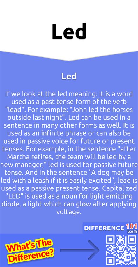 led meaning and sentence