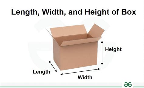 length breadth and height of a box