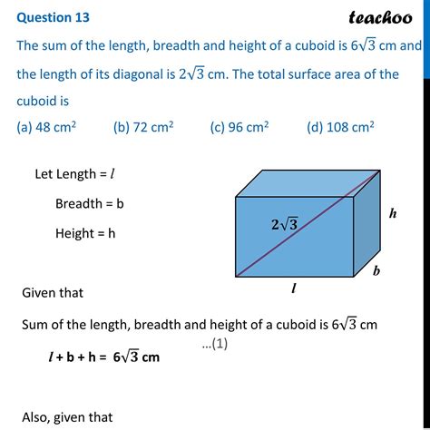 length breadth and height of a cuboid