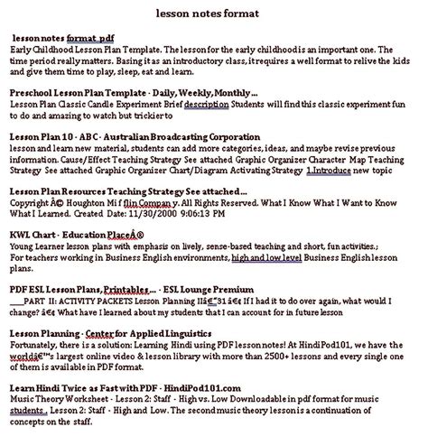 lesson plan and lesson note preparation