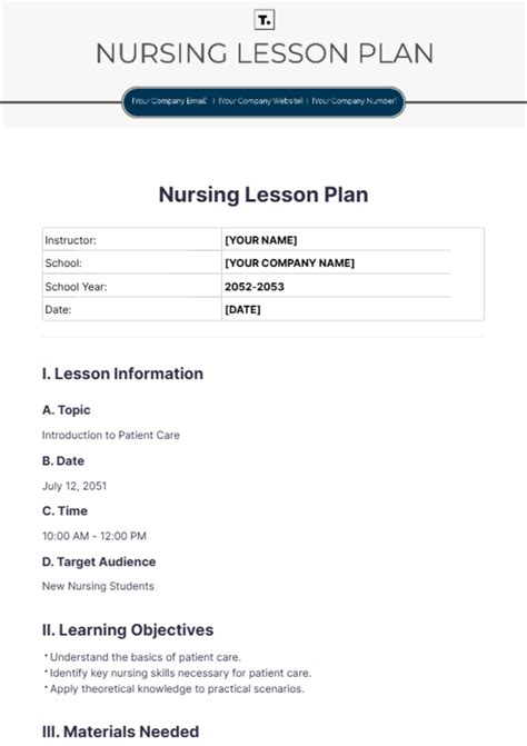 lesson plan format nursing ppt