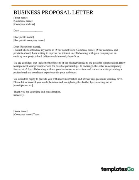 Letter Business Proposal Template