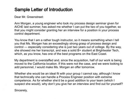 letter writing introduction sample