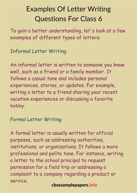 letter writing questions and answers pdf