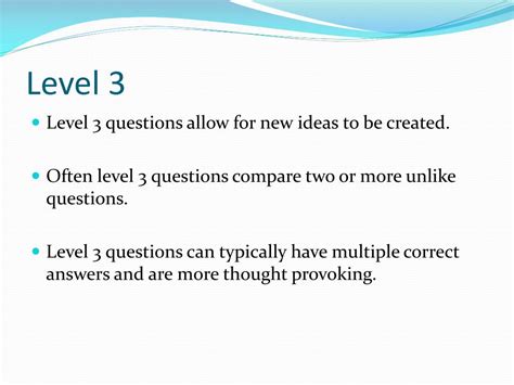 level 3 question example