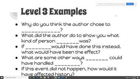 level 3 questions examples