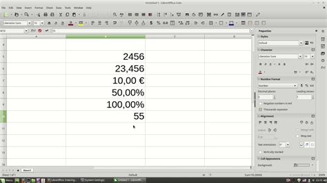 libreoffice calc data types