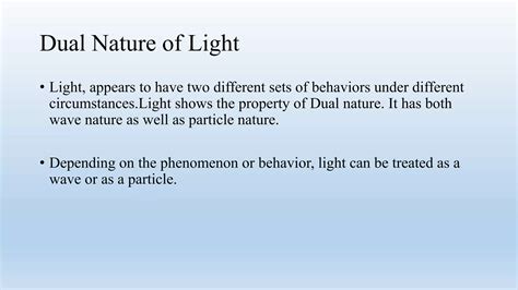 The Dual Nature of Light