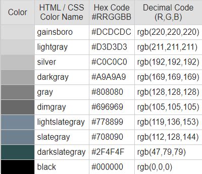 light grey color html code