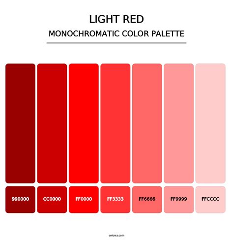 light red color shades code