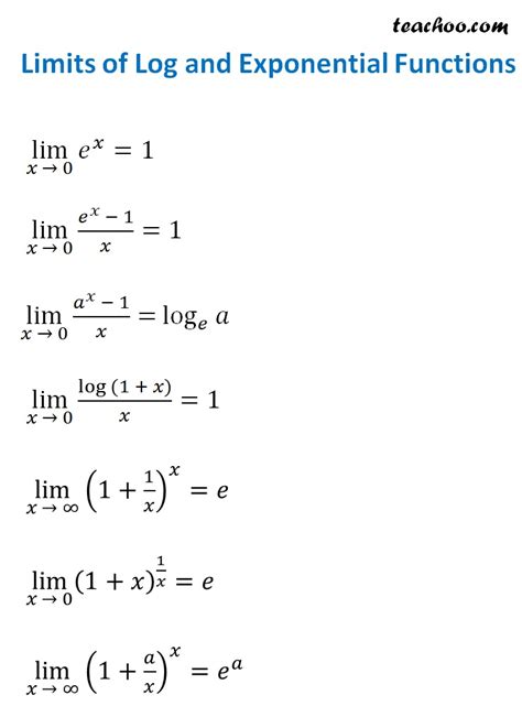 limit rule exponential function