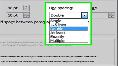 line spacing