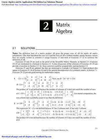 linear algebra and its applications solutions