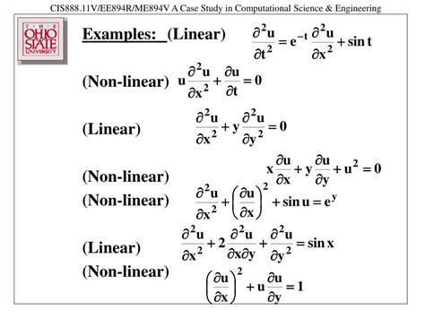 linear and nonlinear partial differential equations examples