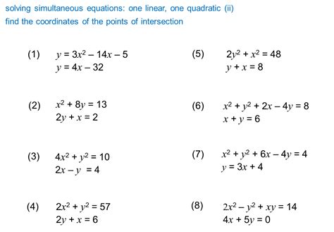 linear and quadratic equations examples