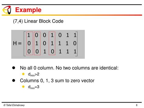 linear block codes examples