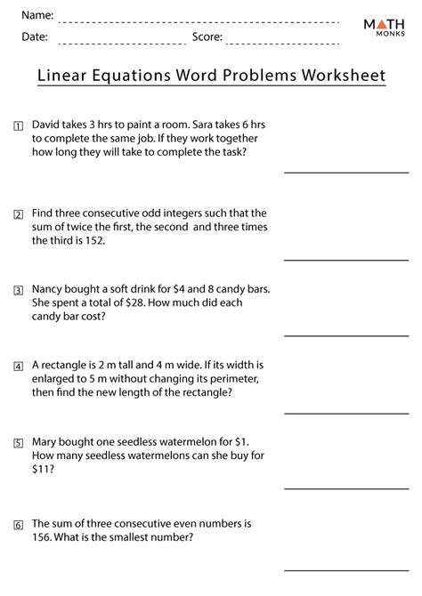 linear equation word problems with solution pdf grade 8