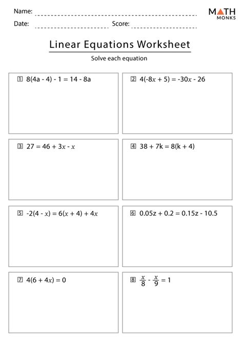 linear equations examples grade 7