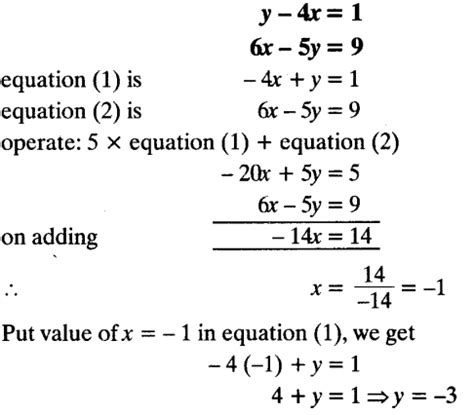 linear equations in two variables class 10 important topics