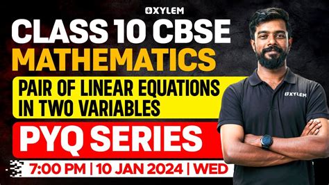 linear equations in two variables class 10 pyq questions