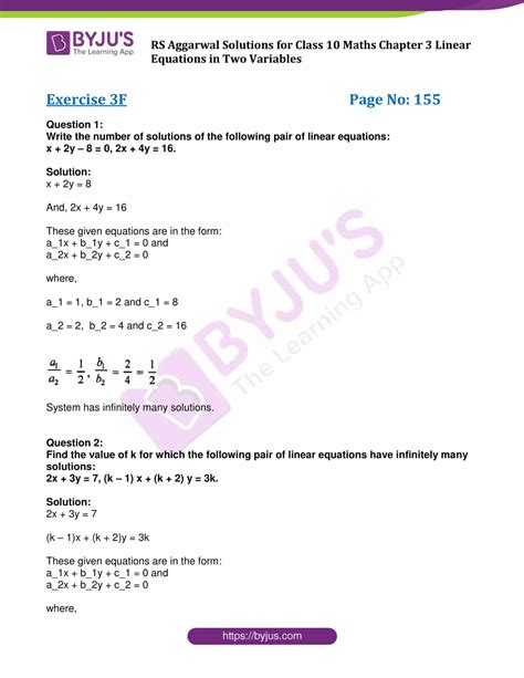 linear equations in two variables class 10 rs aggarwal pdf
