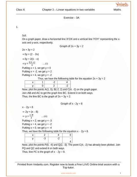 linear equations in two variables class 10 rs aggarwal solutions