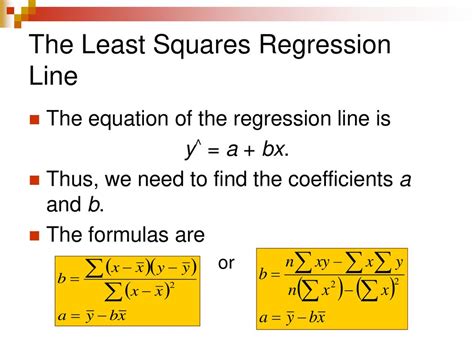 linear least squares regression line