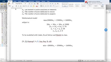 linear programming matlab code