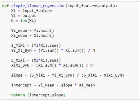 linear regression python code from scratch