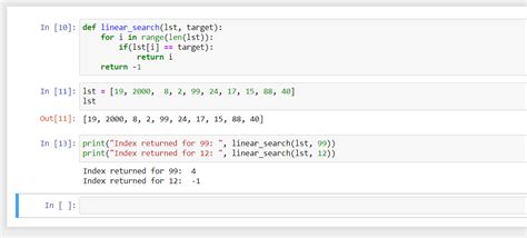 linear search algorithm python example