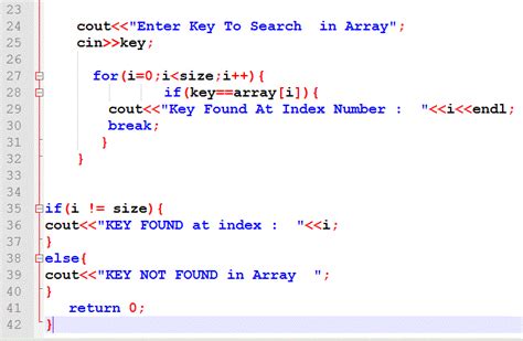linear search program code