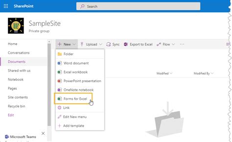 link microsoft form to excel in sharepoint