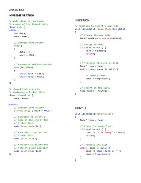 linked list c++ code explanation