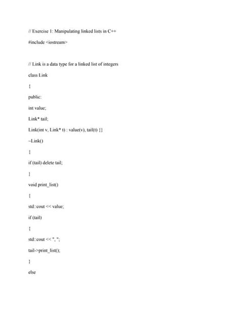 linked list exercises c++