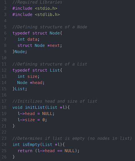 linked list program in c data structure
