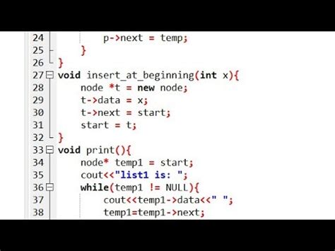linked list program in c for insertion at beginning