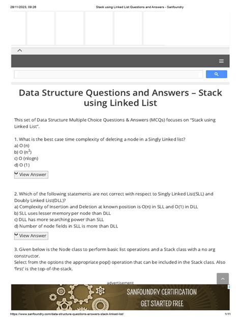 linked list questions and answers