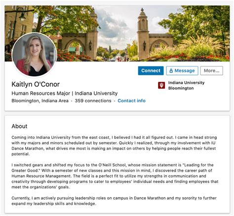 linkedin education description examples for students