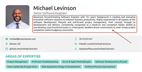 linkedin profile summary for software developer