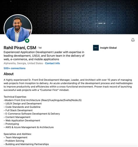 linkedin summary examples for java developer