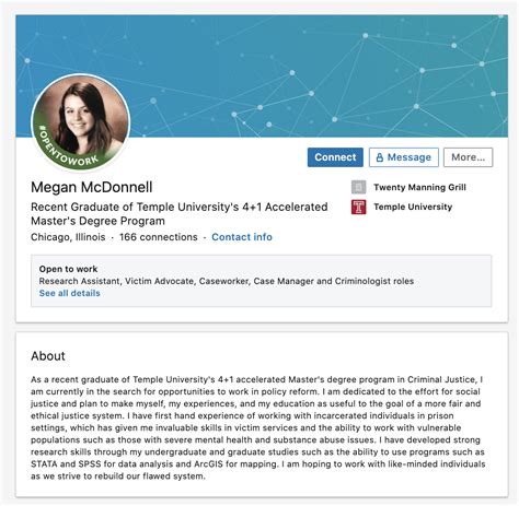 linkedin summary examples for recent graduates