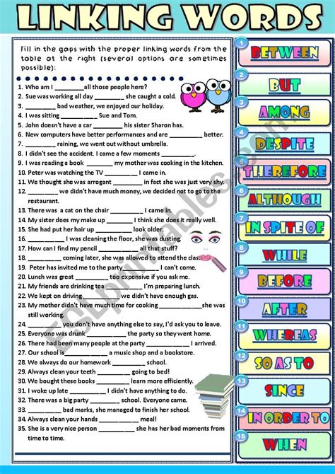 linking words exercises