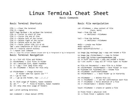 linux bash shell cheat sheet pdf