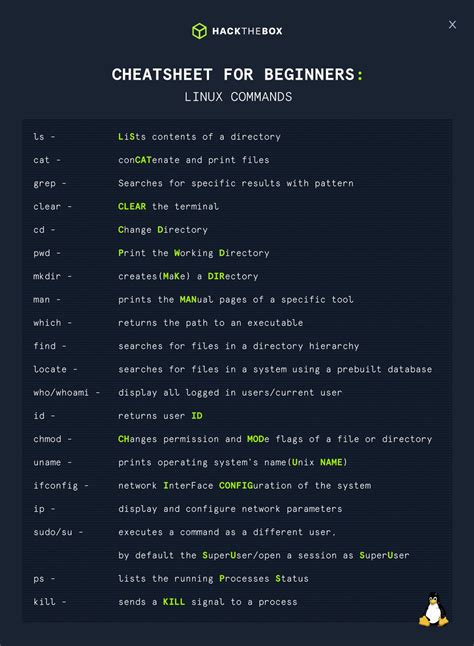 linux commands list for beginners