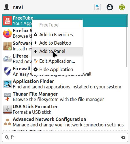 linux mint add appimage to panel