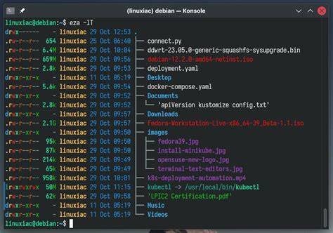 linux terminal listing