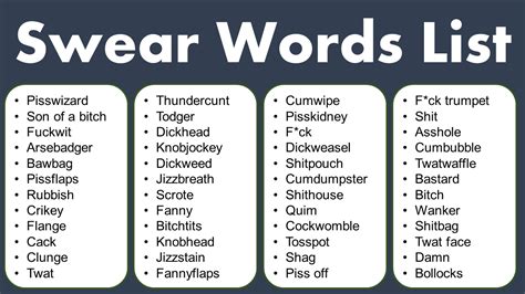 list 5 examples of offensive words in english