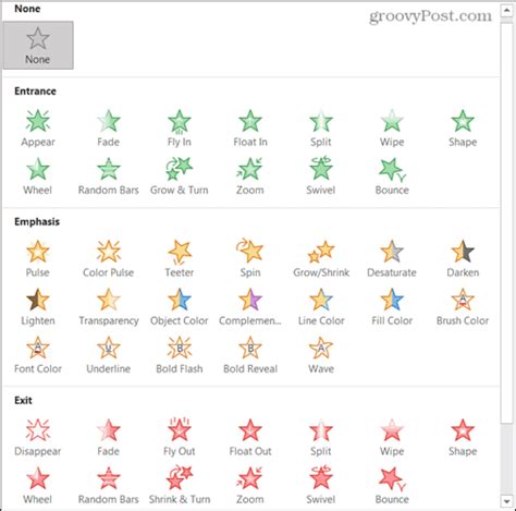 list any one use of animation in ms powerpoint