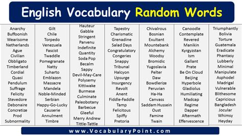 list of 10 random words
